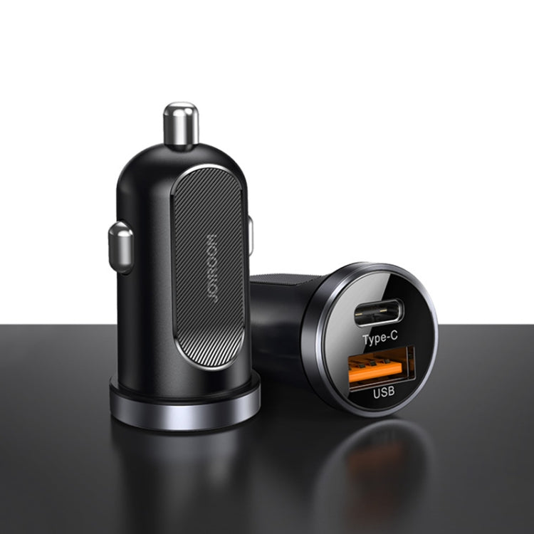 Joyroom C-A08 30W Mini Pd + Qc3.0 Cargador De Coche Inteligente De Doble Puerto (Negro)