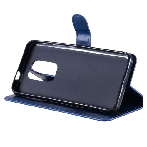 Para Motorola Moto G9 Play Classic Calf Texture PU + TPU Funda de cuero con tapa horizontal, con soporte, ranuras para tarjetas y billetera (azul)