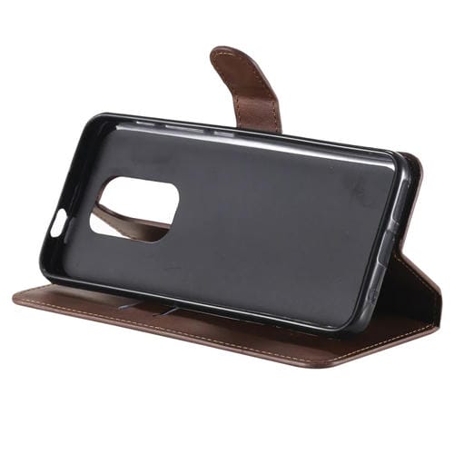 Para Motorola Moto G9 Play Classic Calf Texture PU + TPU Funda de cuero con tapa horizontal, con soporte, ranuras para tarjetas y billetera (marrón)