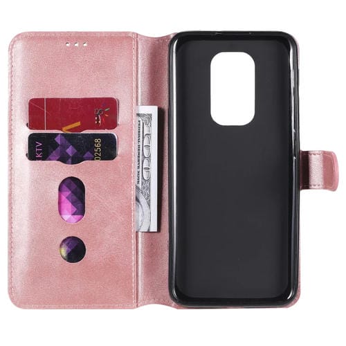 Para Motorola Moto G9 Play Classic Calf Texture PU + TPU Funda de cuero con tapa horizontal, con soporte, ranuras para tarjetas y billetera