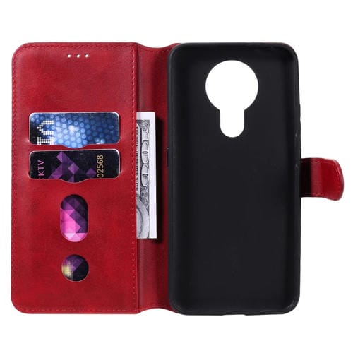 Para Nokia 3.4 / 7.3 Classic Calf Texture PU + TPU Funda de cuero con tapa horizontal, con soporte, ranuras para tarjetas y billetera (rojo)