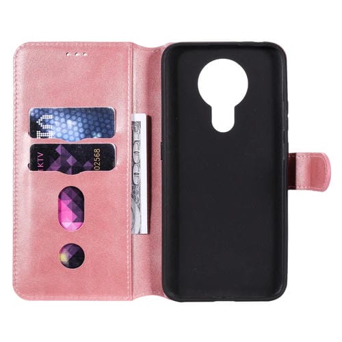 Para Nokia 3.4 / 7.3 Classic Calf Texture PU + TPU Funda de cuero con tapa horizontal, con soporte, ranuras para tarjetas y billetera (oro rosa)