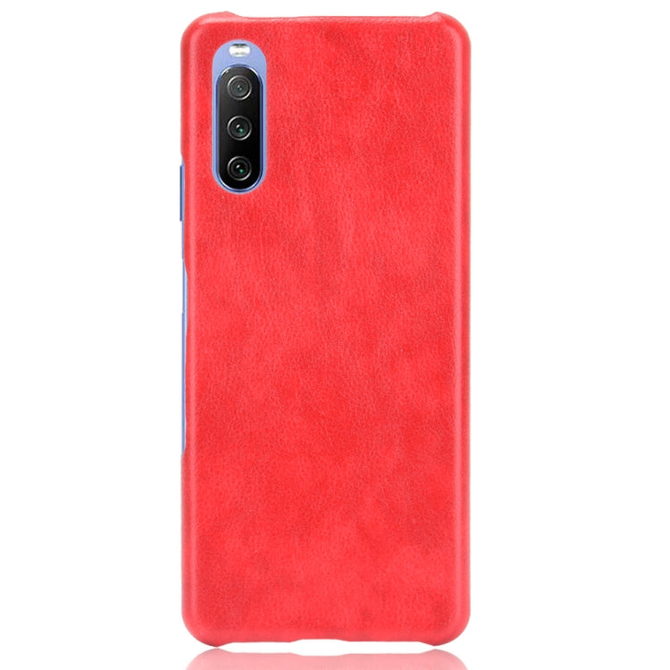 Para Sony Xperia 10 III TRACKI TEXTURE TEXTURE TEXTURE PC + PU CASE (ROJO)