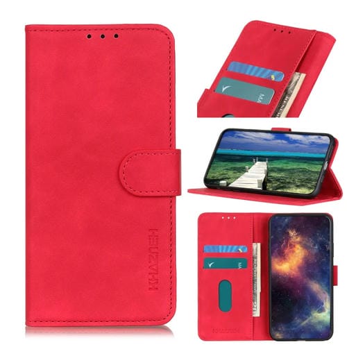 For Honor 50 SE Khazneh Retro Texture PU + TPU Funda de cuero Horizontal Flip Funda con soporte y tragamonedas y billetera (rojo)