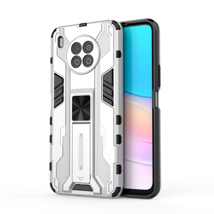 Para Huawei NOVA 8I SUPERSONIC PC + TPU Funda protectora a prueba de golpes con titular (plata)