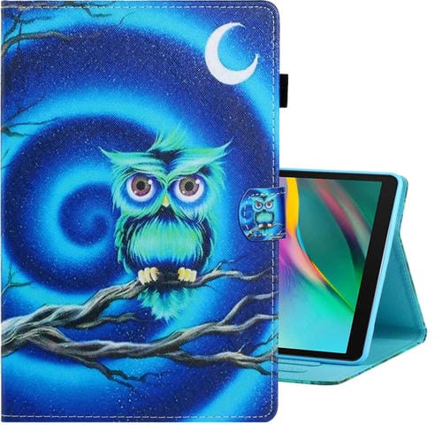 Estuche para Galaxy Tab A 10.1 (2019) T510 Cuero PU Tapa Horizontal Dibujo Moon Owl