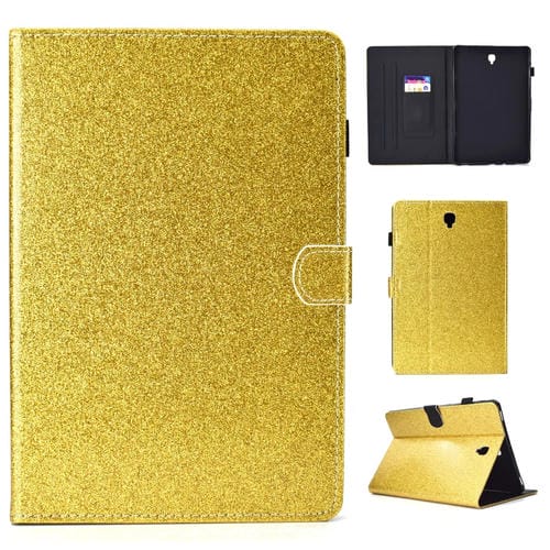Funda de Cuero Galaxy Tab S4 10.5 T830 con Tapa Horizontal Soporte y Ranura para Tarjeta (Dorado)