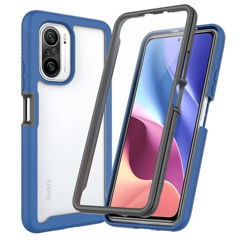Para Xiaomi Poco F3 / Redmi K40 Starry Sky Solid Color Series PC a prueba de golpes PC + TPU Funda protectora con película de mascotas (azul)