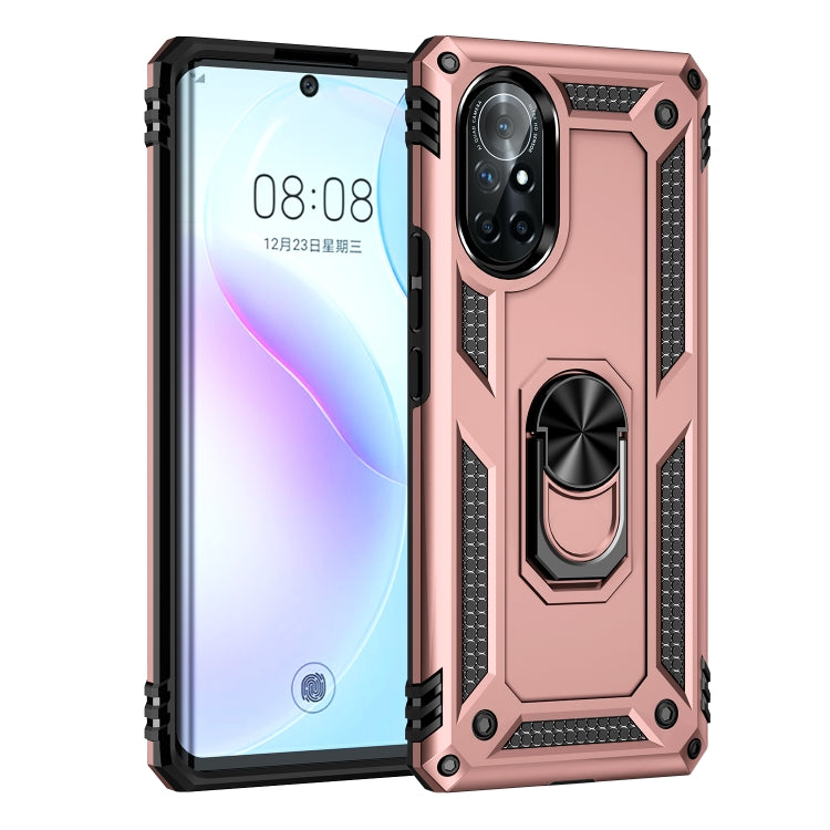 Para Huawei Nova 8 TPU + TPU + PC Funda de teléfono con soporte giratorio de 360 grados (oro rosa)