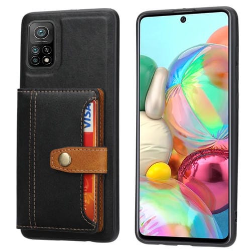 Para Xiaomi Redmi Note 11 Color de piel de becerro a juego con la caja del teléfono TPU + PU (Negro)