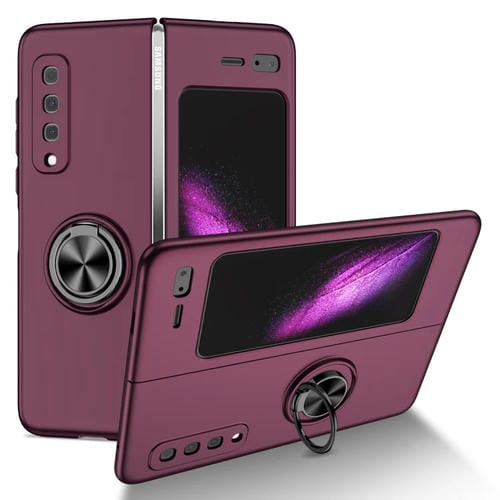 Funda para Samsung Galaxy Z Fold Soporte con Anillo (Vino Rojo)