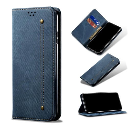 Para Xiaomi 12 Pro/12S Pro Funda de cuero estilo casual con textura vaquera (azul)