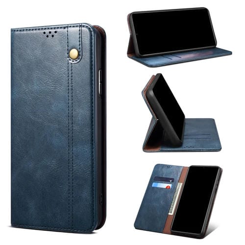 Para Xiaomi 12x Caza simple Crazy Horse Texture Cuero Case (azul marino)