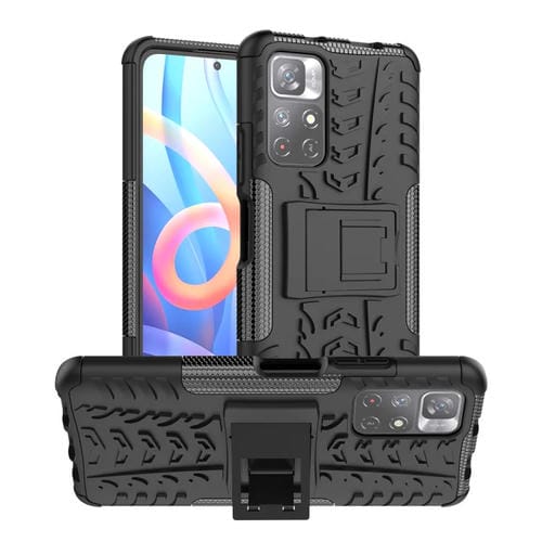 Para Xiaomi Redmi Note 11 5g Three Texture TPU + PC Funda telefónica (Negro)