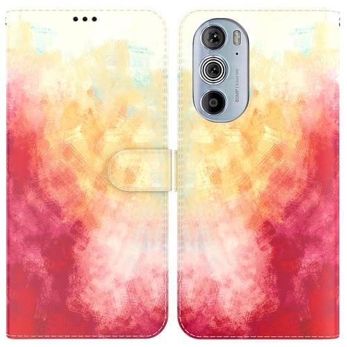 Para Motorola Moto G22 patrón de acuarela funda telefónica de cuero de flip horizontal (cereza de primavera)