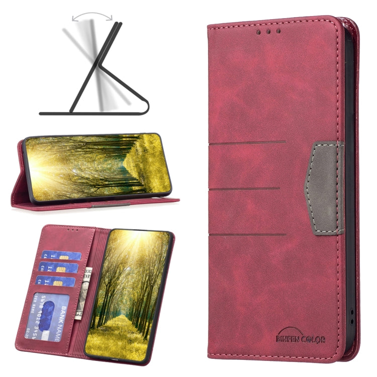 Para Sony Xperia 5 III Case de teléfono de cuero de empalme magnético (rojo)