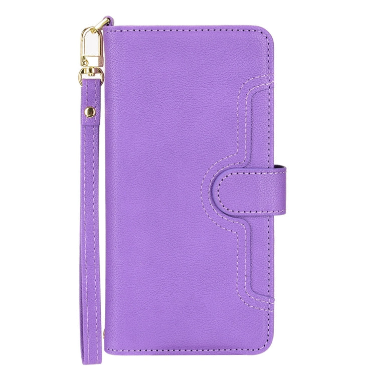 Para ZTE Blade V30 Vita / V2022 Litchi Texture Pipe Telephip Case (Purple)