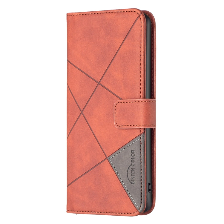 Para infinix cero x / x pro bf05 hebilla magnética rhombus textura de textura de cuero caja (marrón)