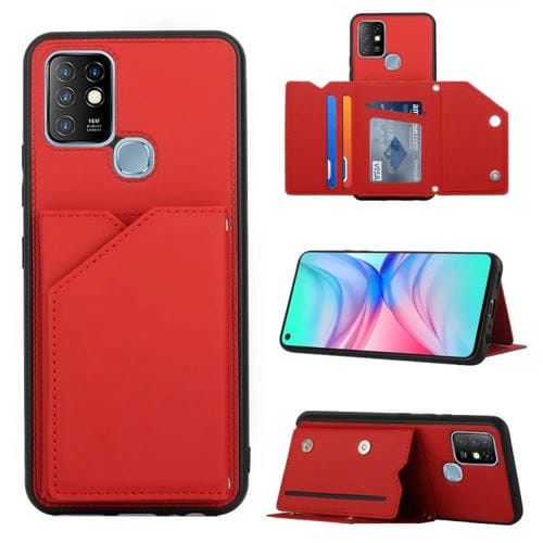 Para infinix hot 10 skin sentfre PU + TPU + PC Phase Case (rojo)
