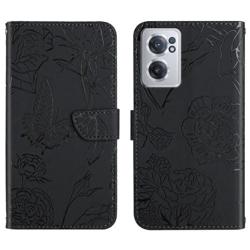 Skin para OnePlus Nord Ce 2 5G Butterfly Peony Foothip Fase (Negro)