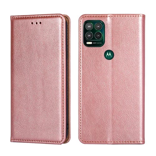 Para Motorola Moto G Stylus 4G 2022 Case de teléfono de cuero magnético de color puro (oro rosa)
