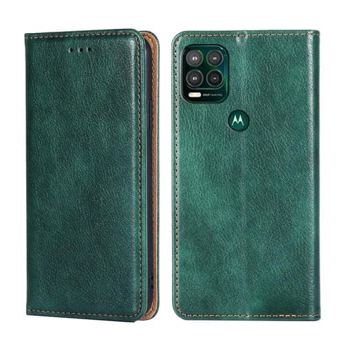 Para Motorola Moto G Stylus 4G 2022 Case de teléfono de cuero magnético de color puro (verde)