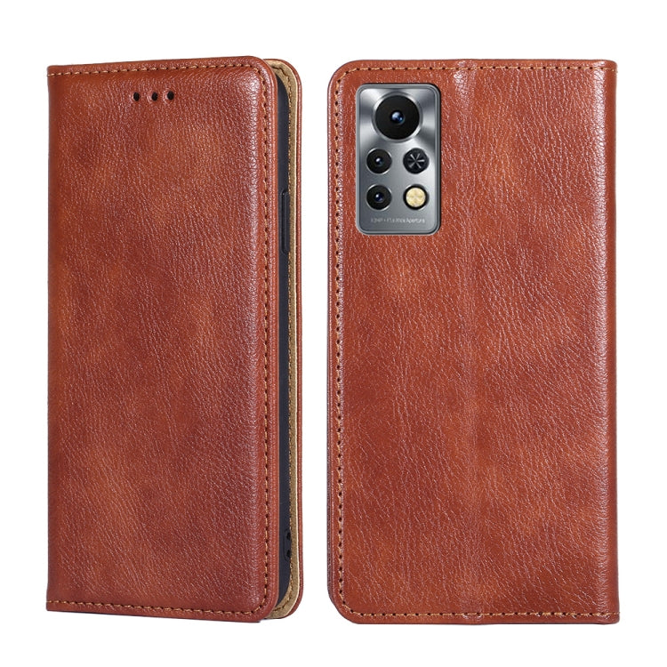 Para Infinix Hot 11S X6812 Case de teléfono de cuero magnético de color puro (marrón)
