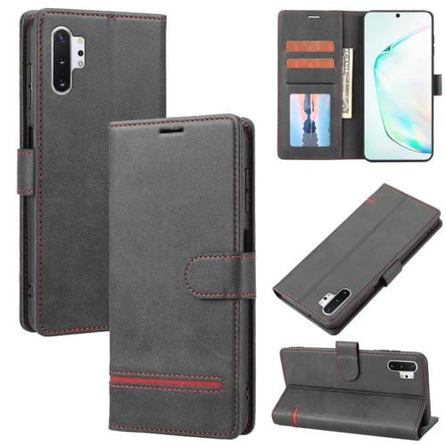 Para Samsung Galaxy Note10+ Classic Wallet Flip Leather Case (negro)