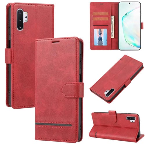 Para Samsung Galaxy Note10+ Cape de cuero Flip de billetera clásica (rojo)
