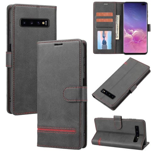 Para Samsung Galaxy S10+ Classic Wallet Flip Leather Case (negro)
