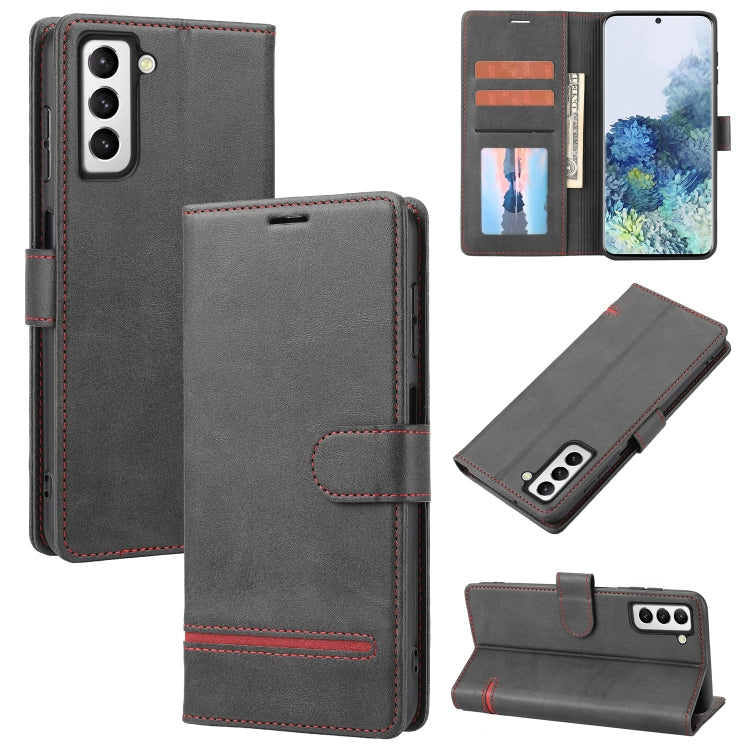 Para Samsung Galaxy S22+ 5G Classic Wallet Flip Leather Case (negro)