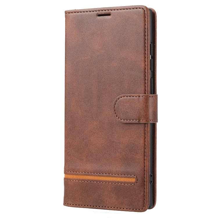 Para Samsung Galaxy S22 Ultra 5G Classic Wallet Flip Leather Case (marrón)