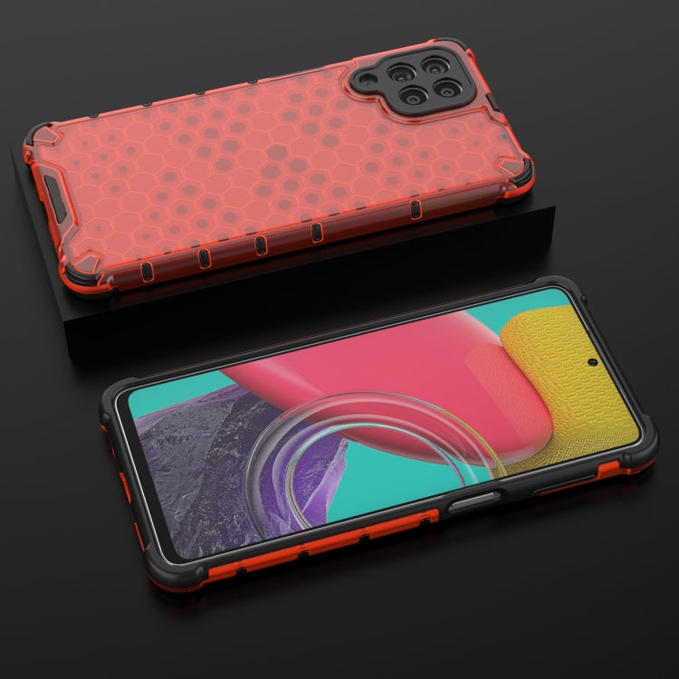 Para Samsung Galaxy M53 5G Amplia Honeycomb PC + TPU Telephip (rojo)