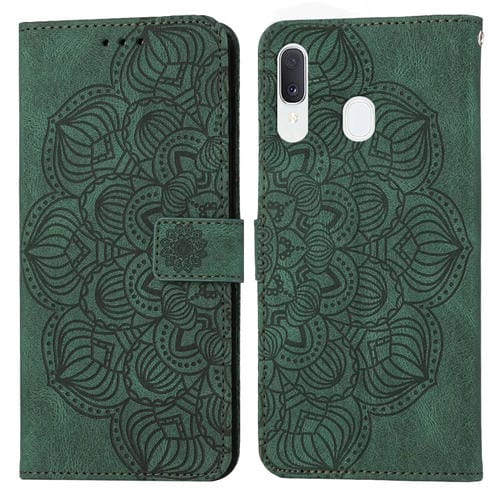 Para Samsung Galaxy A20E Mandala Flip Flip Leather Case (verde)