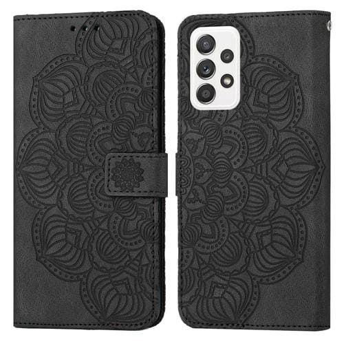 Para Samsung Galaxy A33 5G Mandala Flip Flip Leather Case (negro)