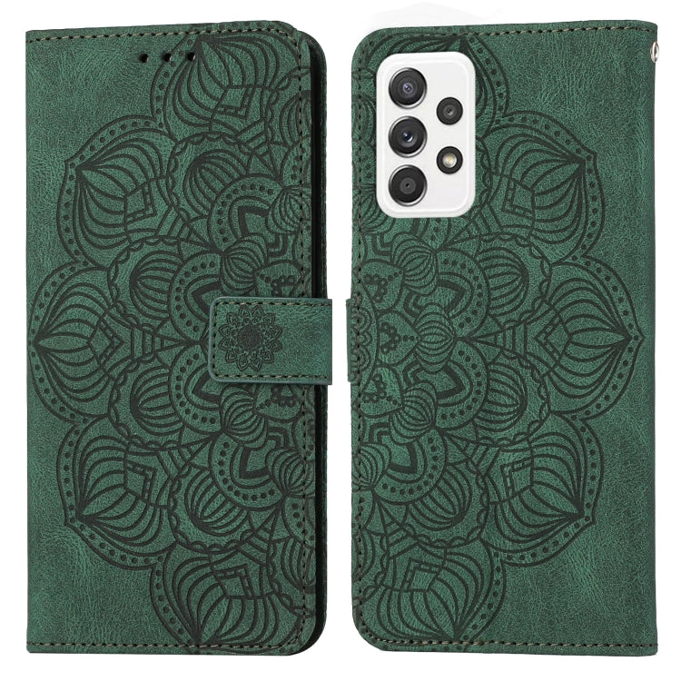 Para Samsung Galaxy A52 4G / 5G Mandala Flip Flip Leather Case (verde)