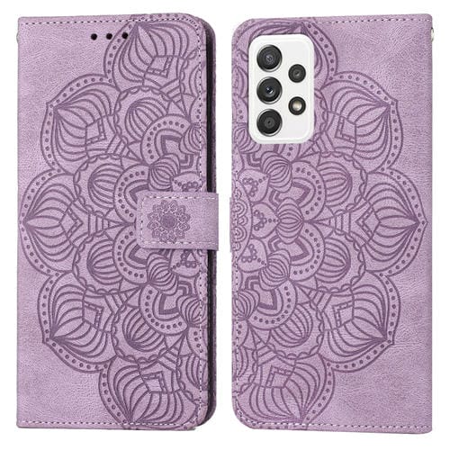 Para Samsung Galaxy A52 4G / 5G Mandala Flip Flip Leather Case (púrpura)