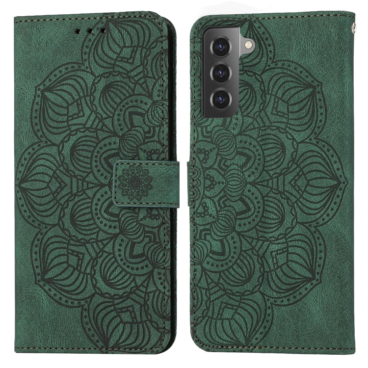 Para Samsung Galaxy S21+ 5G Mandala Flip Flip Leather Case (verde)