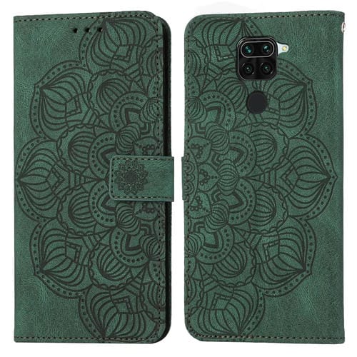 Para Xiaomi Redmi Note 9 Mandala Flip Flip Leather Case (verde)