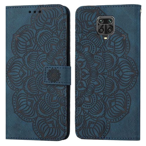 Para Xiaomi Redmi Note 9 Pro Mandala Flip Flip Leather Case (azul)