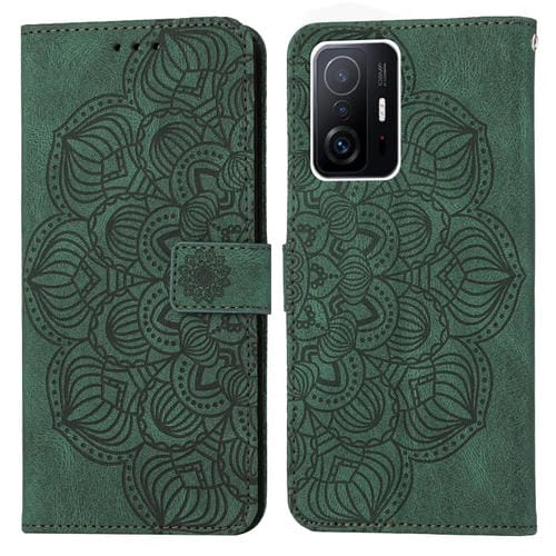 Para Xiaomi 11t Mandala Flip Flip Leather Case (verde)