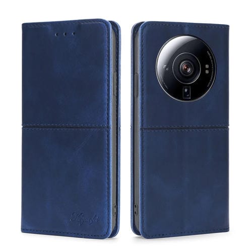 Para Xiaomi 12S Ultra Cow Texture Magnetic Horizontal Flip Leather Phone Case (Azul)