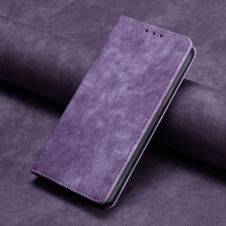 Funda magnética de cuero para Huawei Y9A con protección RFID antirrobo (Púrpura)