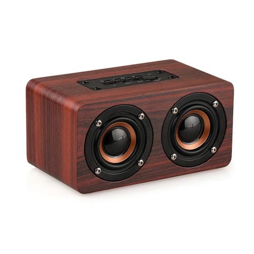 Altavoz Bluetooth inalámbrico W5+ Wooden función manos libres (Caoba)