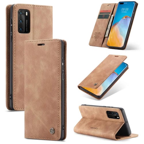 Para Huawei P40 CaseMe-013 Funda de cuero con tapa horizontal multifuncional con ranura para tarjeta, soporte y billetera