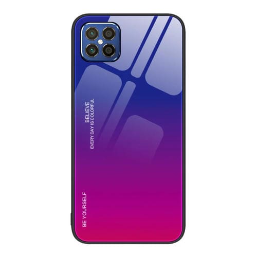 Para Huawei nova 8 SE Gradient Color Glass Case (Púrpura Rojo)
