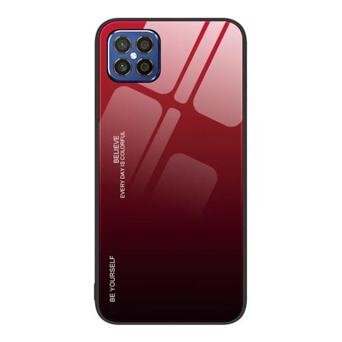 Para Huawei nova 8 SE Gradient Color Glass Case (Rojo Negro)