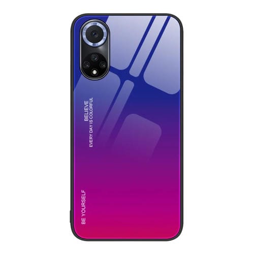 Para Huawei nova 9 Gradient Color Glass Case (Púrpura Rojo)