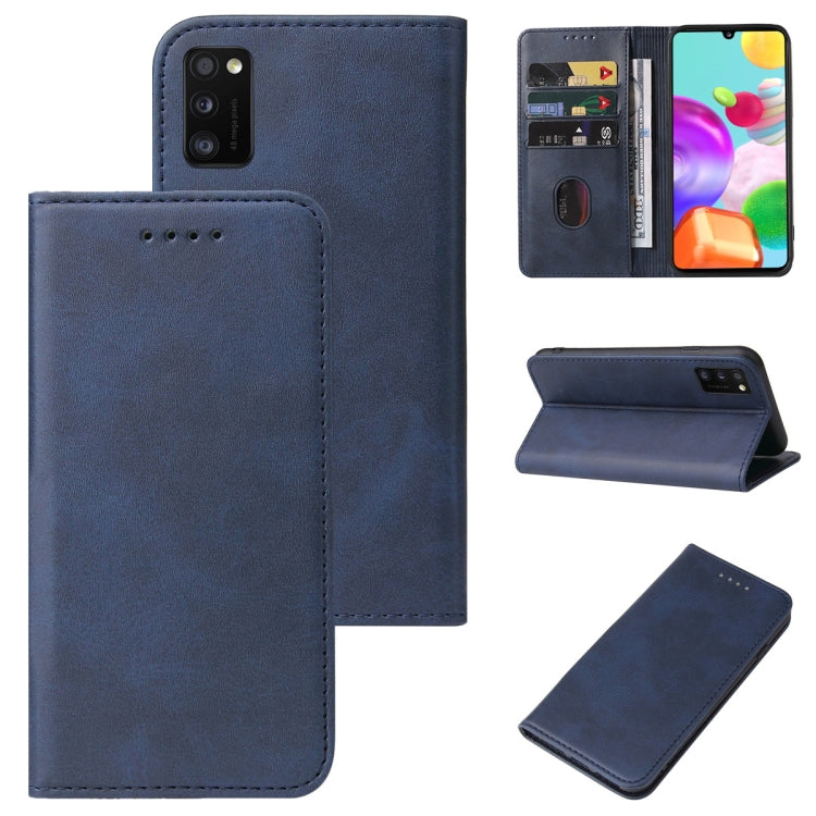 Caja de Teléfono Samsung Galaxy A41 Versión UE de Cuero con Cierre Magnético (Azul)