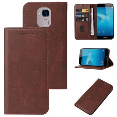 Funda de cuero con cierre magnético para Honor 5C Pro (marrón)